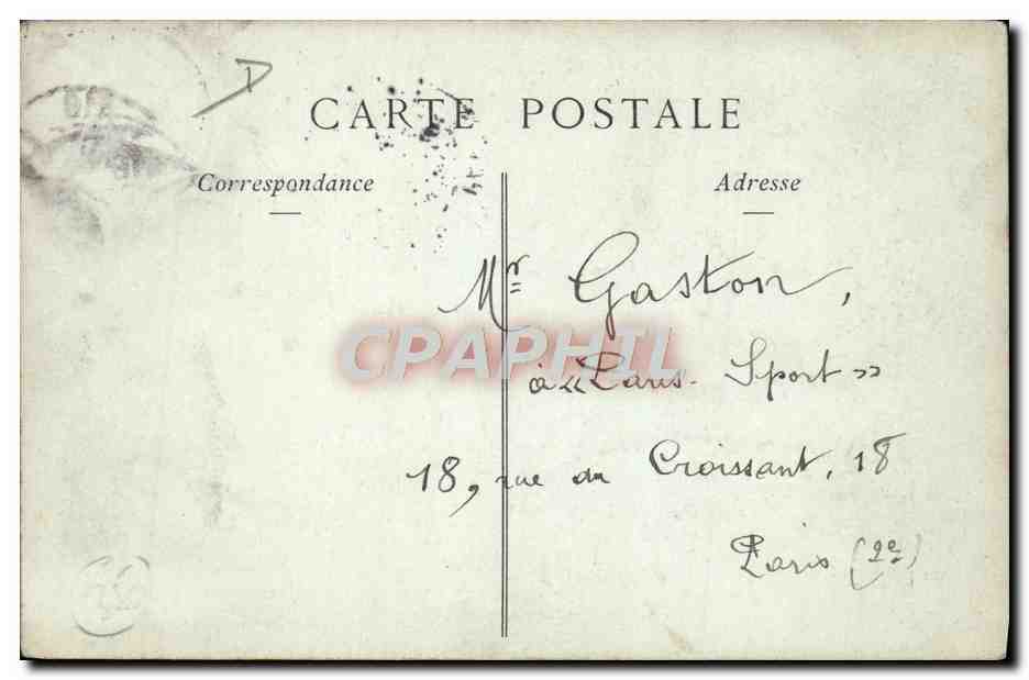 CPA Moto Velo Cycle Guignard entraine par Danglard  — Rückseite