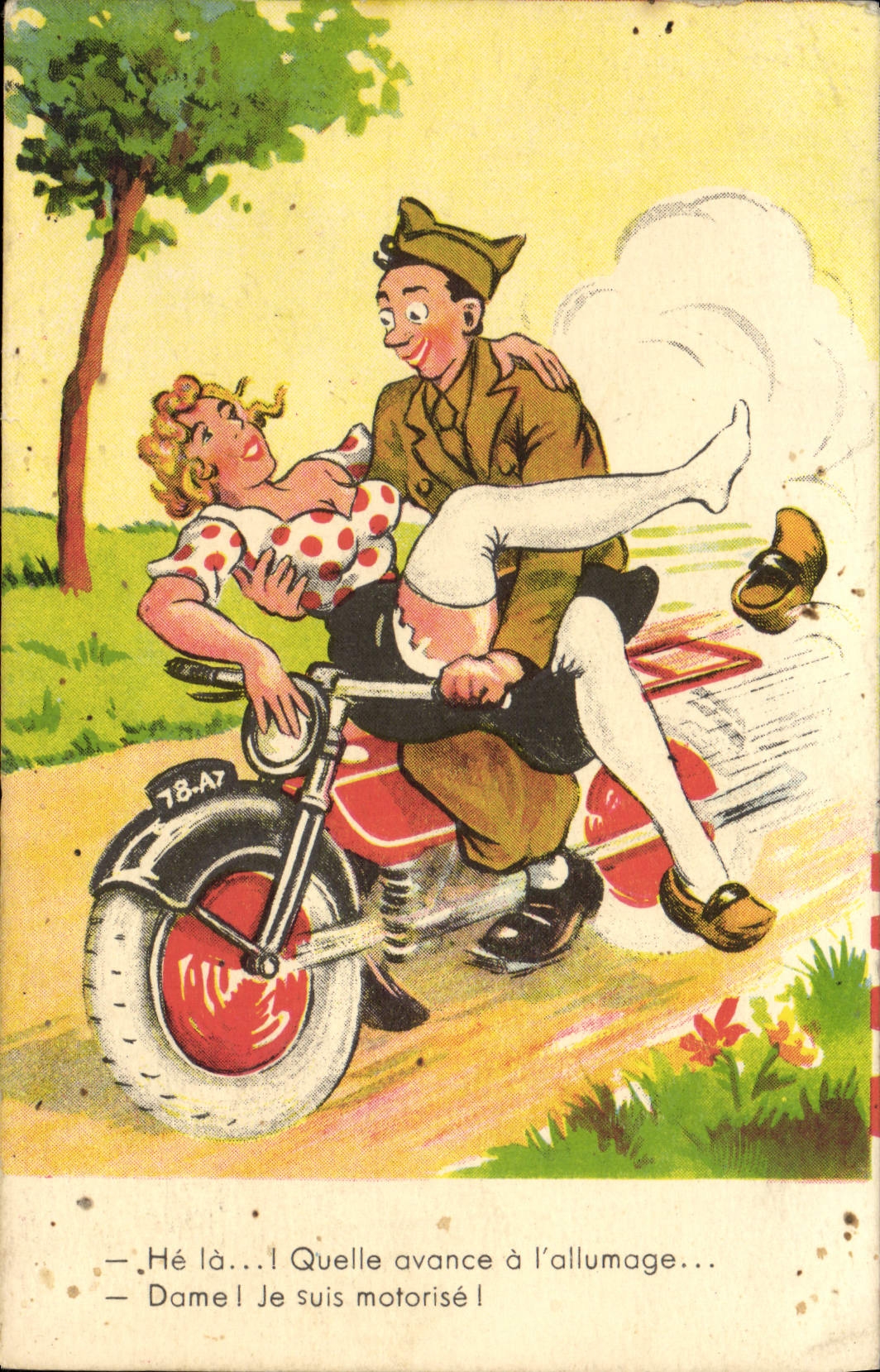 CPA Moto militaria 