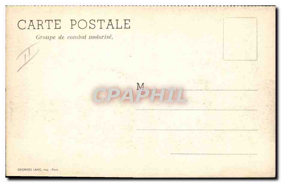 Gruppo di combattimento motociclistico — Gruppo di combattimento motociclistico. — Georges Lang, Editore - Parigi — Verso