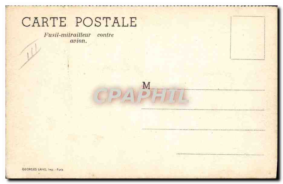 Fucile mitragliatore contro aereo — Georges Lang, Imp. - Pora — Verso