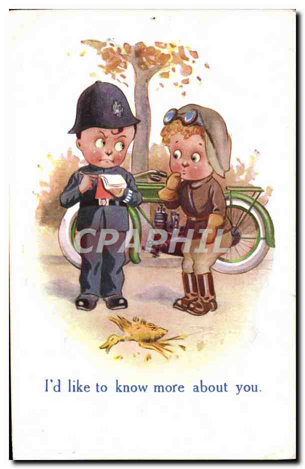Deux enfants en tenue de policier et de cycliste — éditeur The Burlington Series