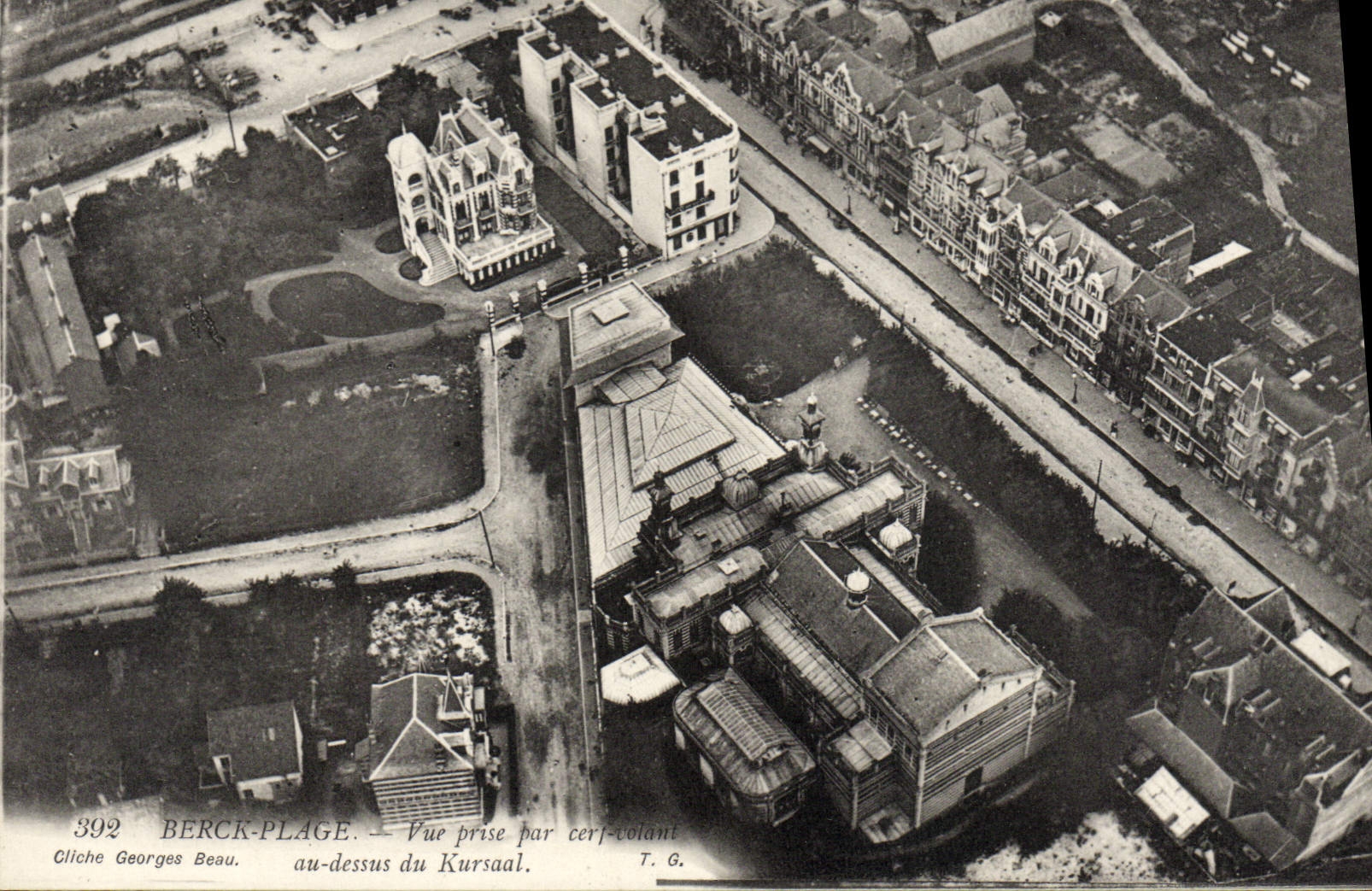 CPA Aviation Avion Berck Plage Vue prise par cerf volant au dessus du Kursaal 