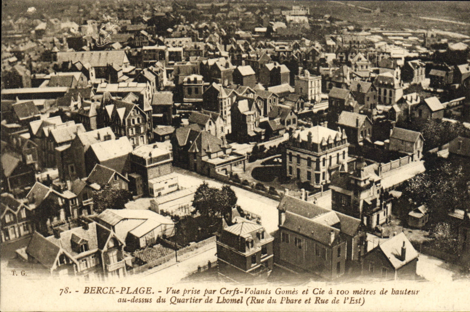 CPA Aviation Avion Berck Plage Vue prise par cerfs volants au dessus du quartier de Lhomel 