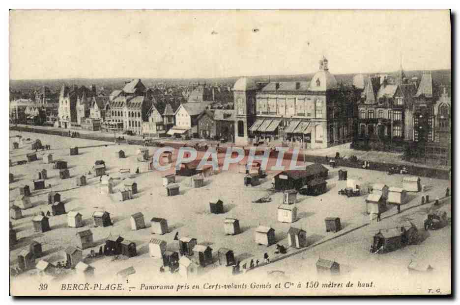 CPA Aviation Avion Berck plage Panorama pris en cerf volants Gomes 