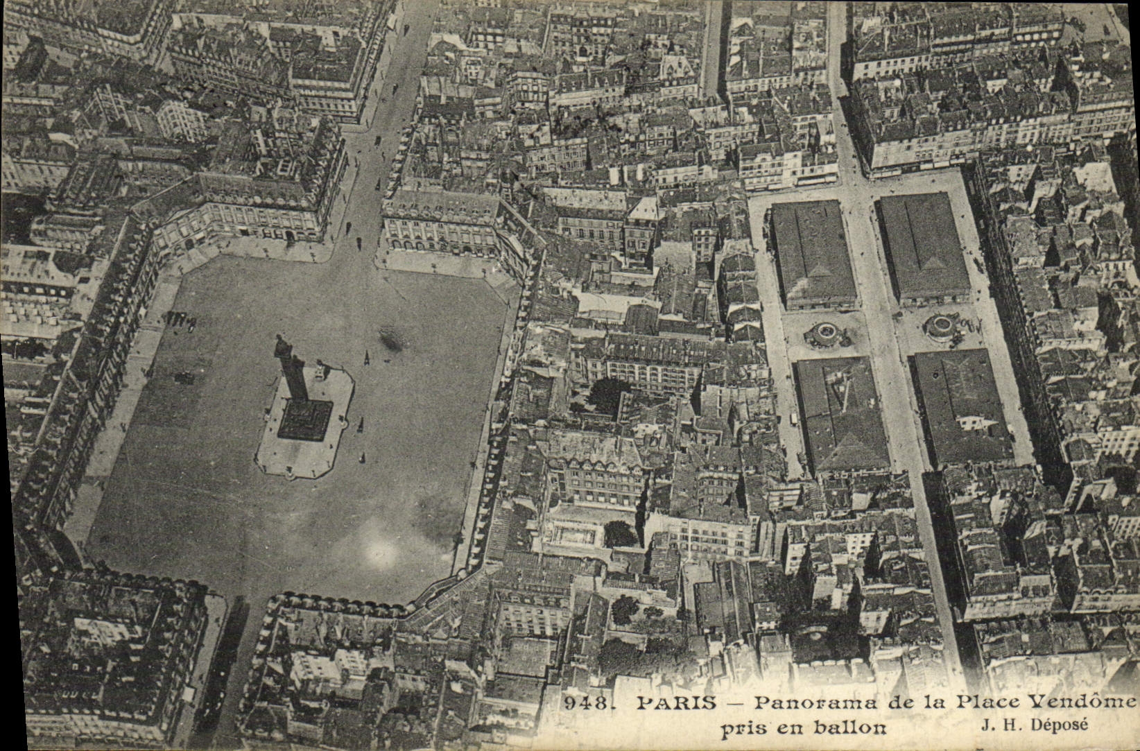 CPA Aviation Avion Paris panorama de la place Vendome pris en ballon 