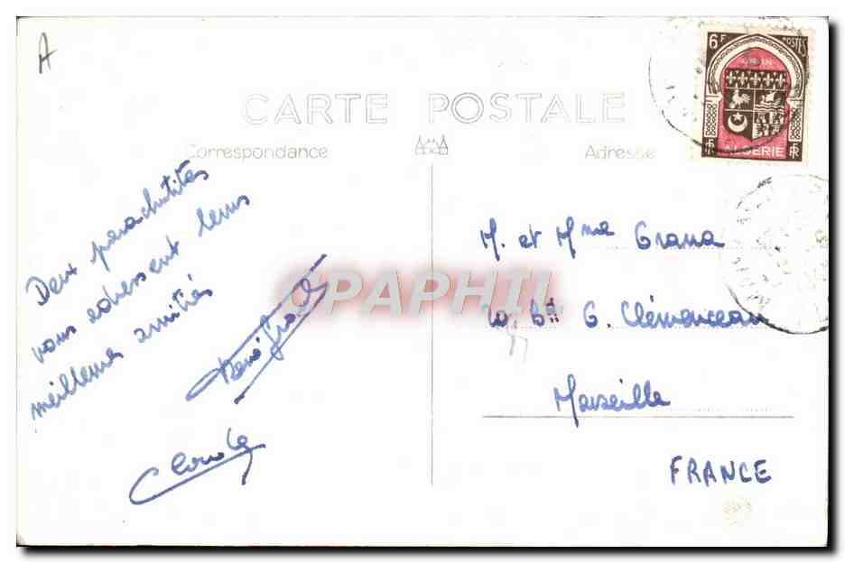 CPM Aviation Avion Parachutisme Algerie — Verso