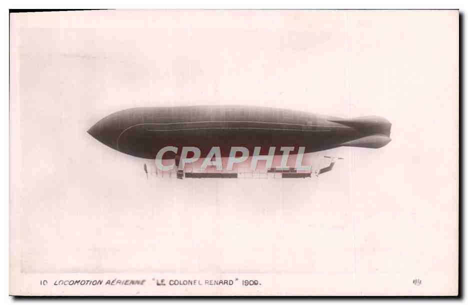 CPA Aviation Dirigeable Zeppelin Le colonel Renard 1909