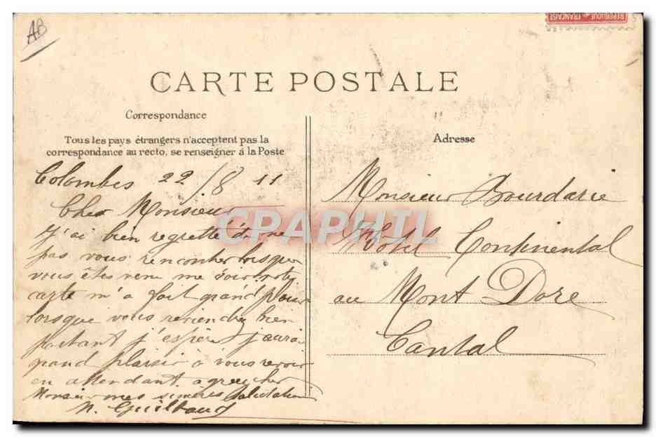 CPA Aviation Dirigeable Zeppelin Aerostation Le dirigeable Ville de Paris planant au dessus de Paris  — Rückseite