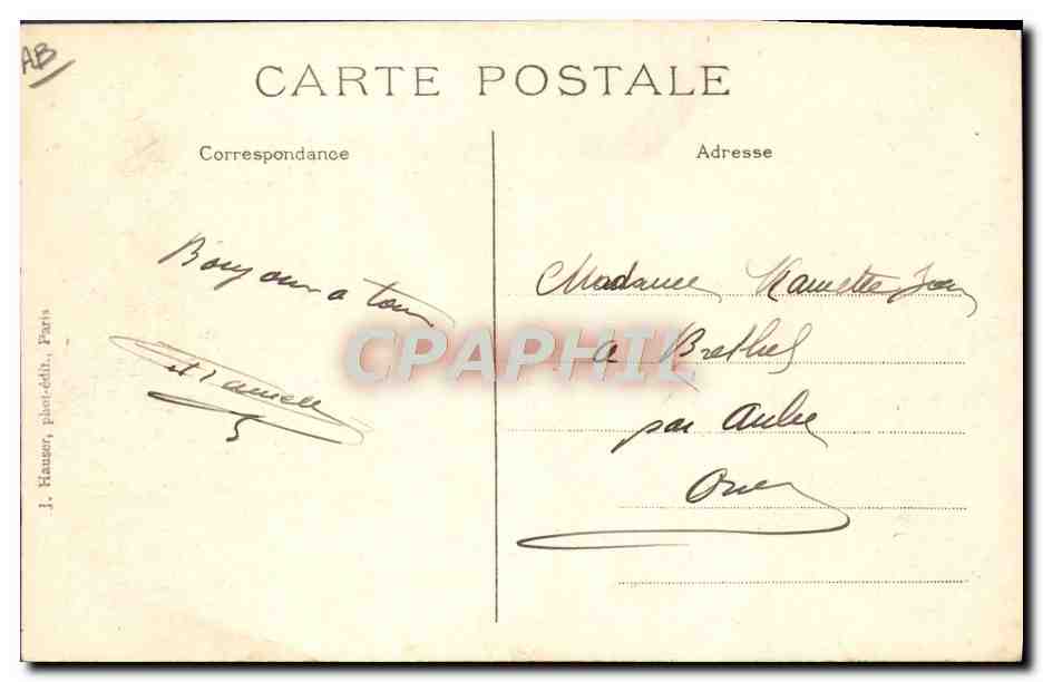 CPA Aviation Dirigeable Zeppelin A bord du dirigeable Eclaireur Conte Panorama vers le quartier du Pantheon  — Rückseite