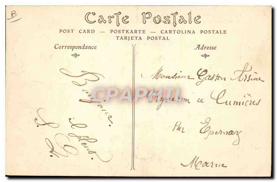 CPA Aviation Dirigeable militaire La Ville de Paris descendant le cours de la Seine Paris Zeppelin  — Verso