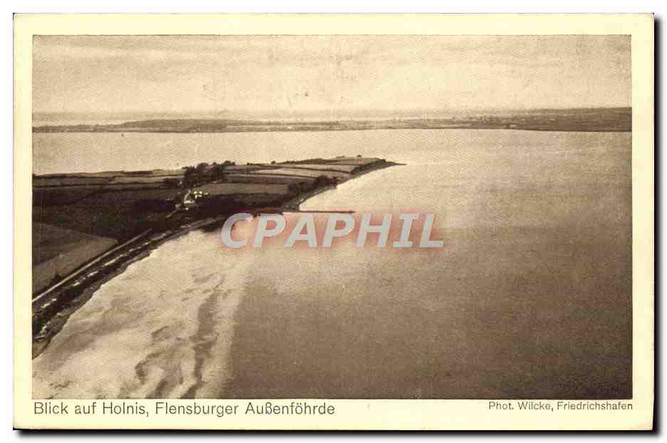 CPA Aviation Dirigeable Zeppelin Blick aud Holnis Flensburger Aussenfohrde — Rückseite