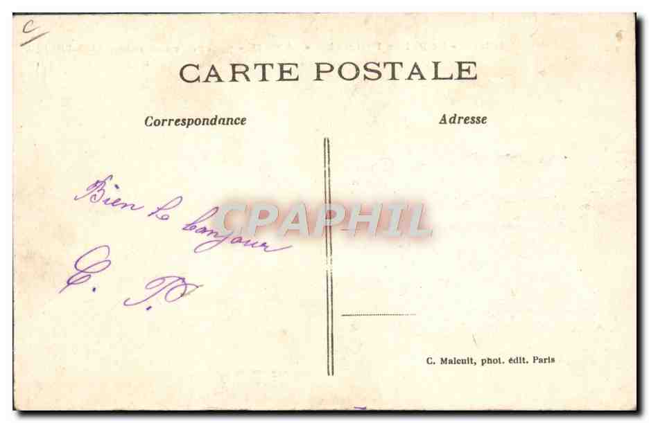 CPA Aviation Dirigeable Patrie part pour son raid Paris Verdun Zeppelin  — Verso