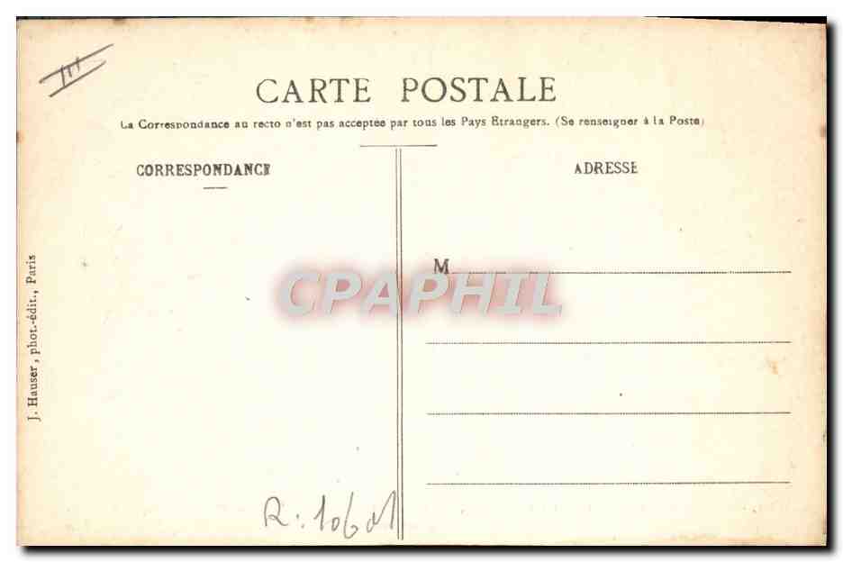 CPA Aviation Dirigeable Zeppelin Machine aerostatique de Bredin Bibliotheque nationale 1784 — Verso