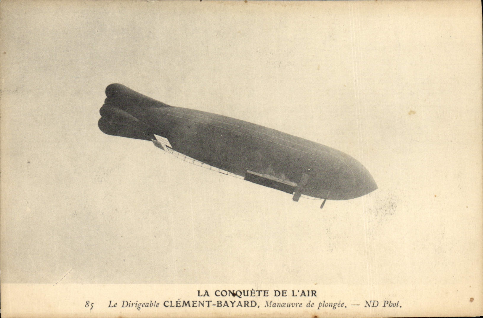 CPA Aviation Dirigeable Zeppelin La conquete de l'air le dirigeable Clement Bayard Manoeuvre de plongee
