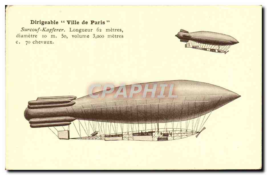 Dirigeable "Ville de Paris" — Surcouf-Kapferer — illustration technique