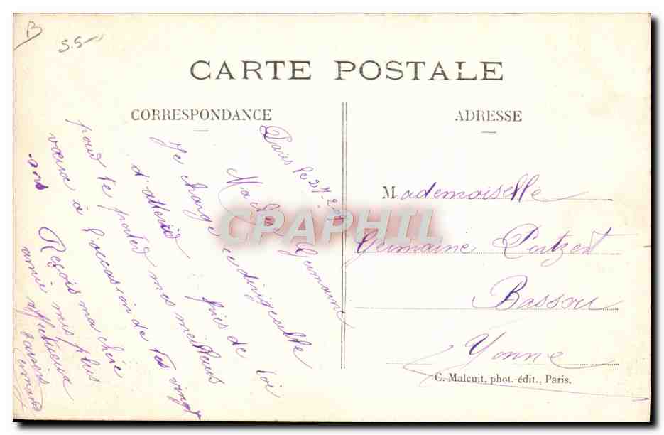 CPA Aviation Dirigeable Zeppelin Ballon Clement Bayard — Rückseite