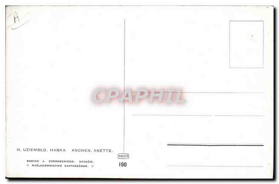 CPA Illustrateur Uziemblo Hanka Ancehen Anette — Rückseite