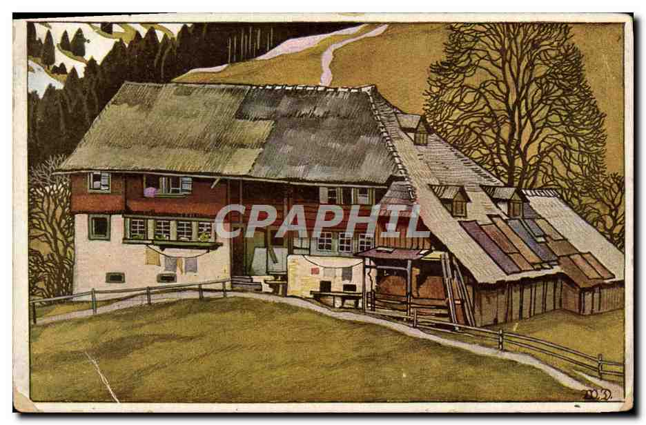 CPA Illustrateur Ferme de la foret noire 