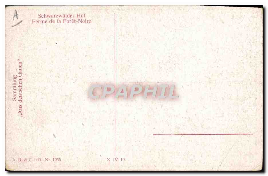 CPA Illustrateur Ferme de la foret noire  — Verso