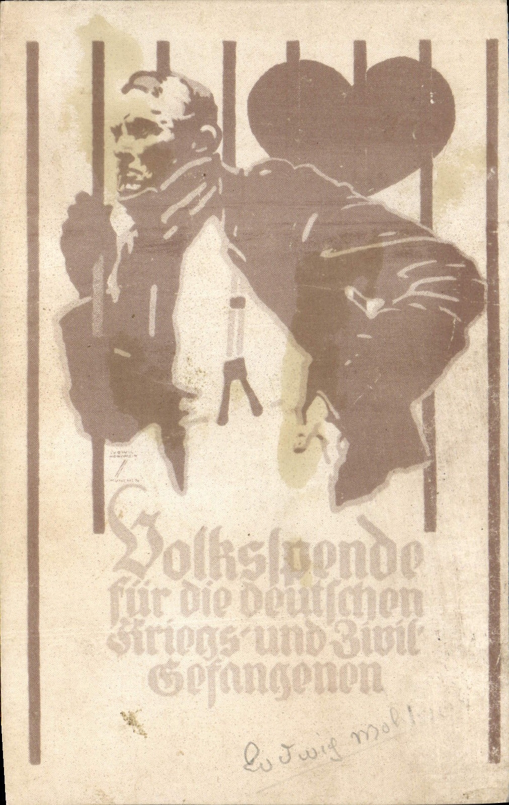 Prisonnier de guerre allemand — Appel à la collecte populaire — Ludwig Mohl - Recto