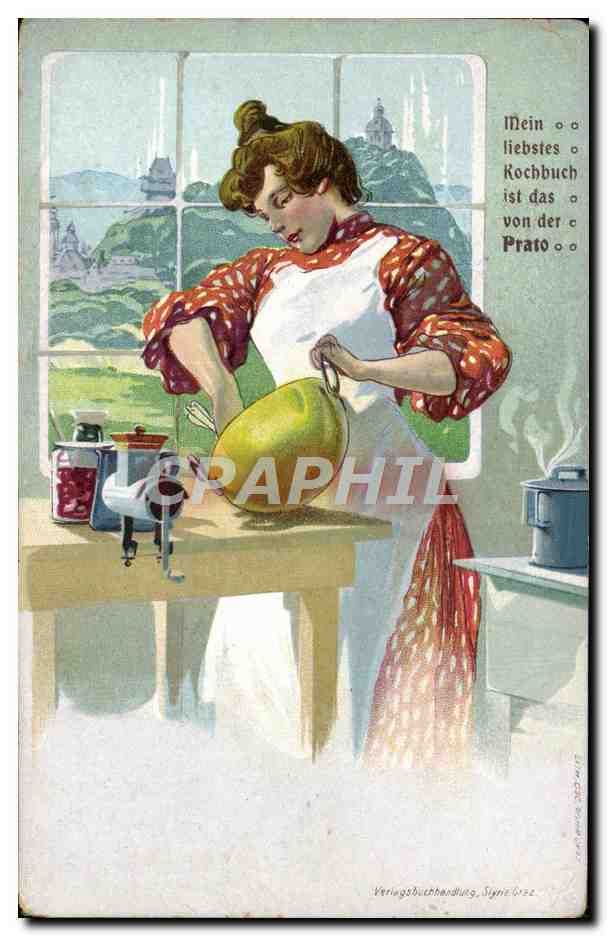 CPA Illustrateur Femme Prato