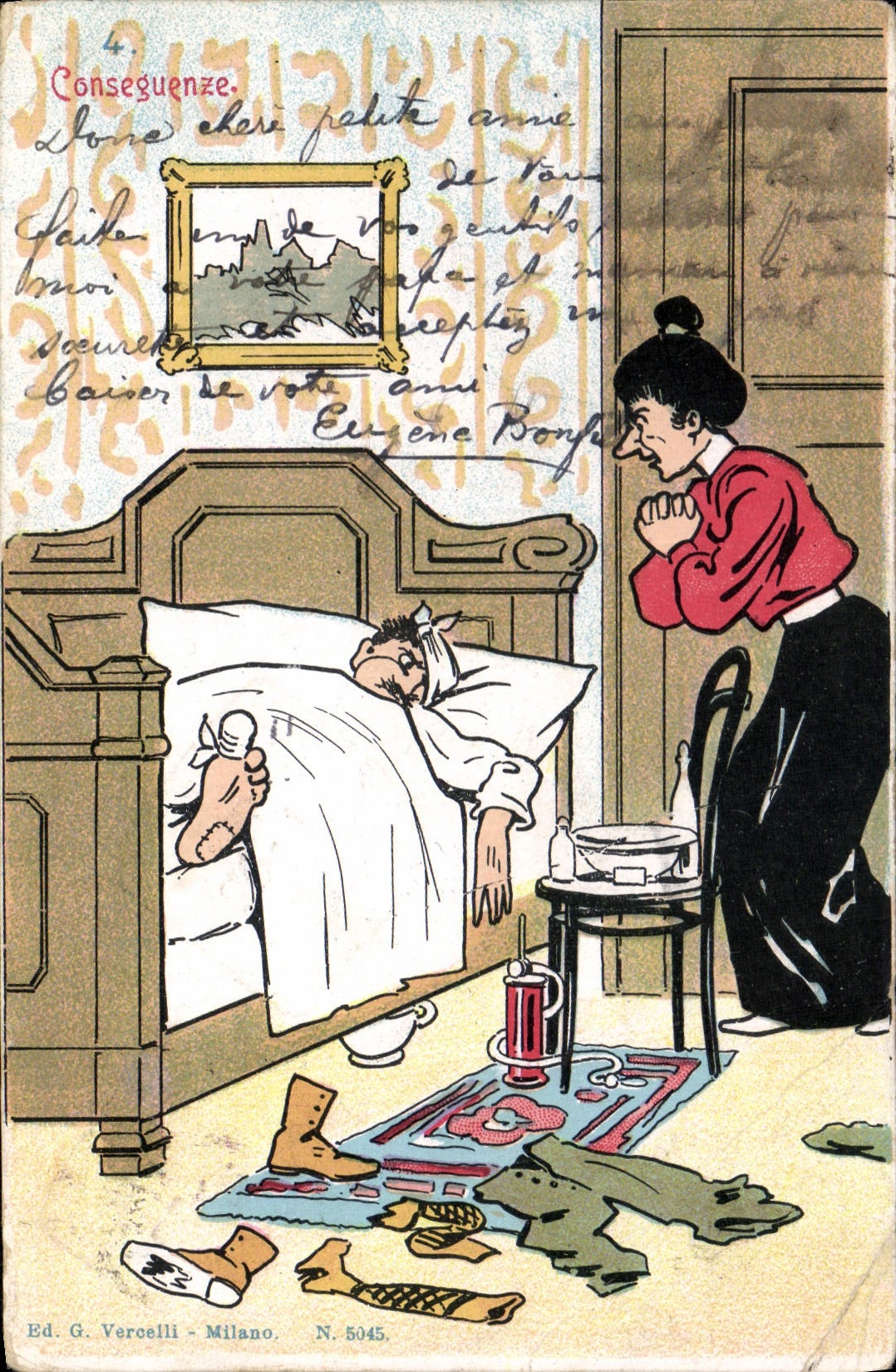 CPA Illustrateur Femme Consequenze