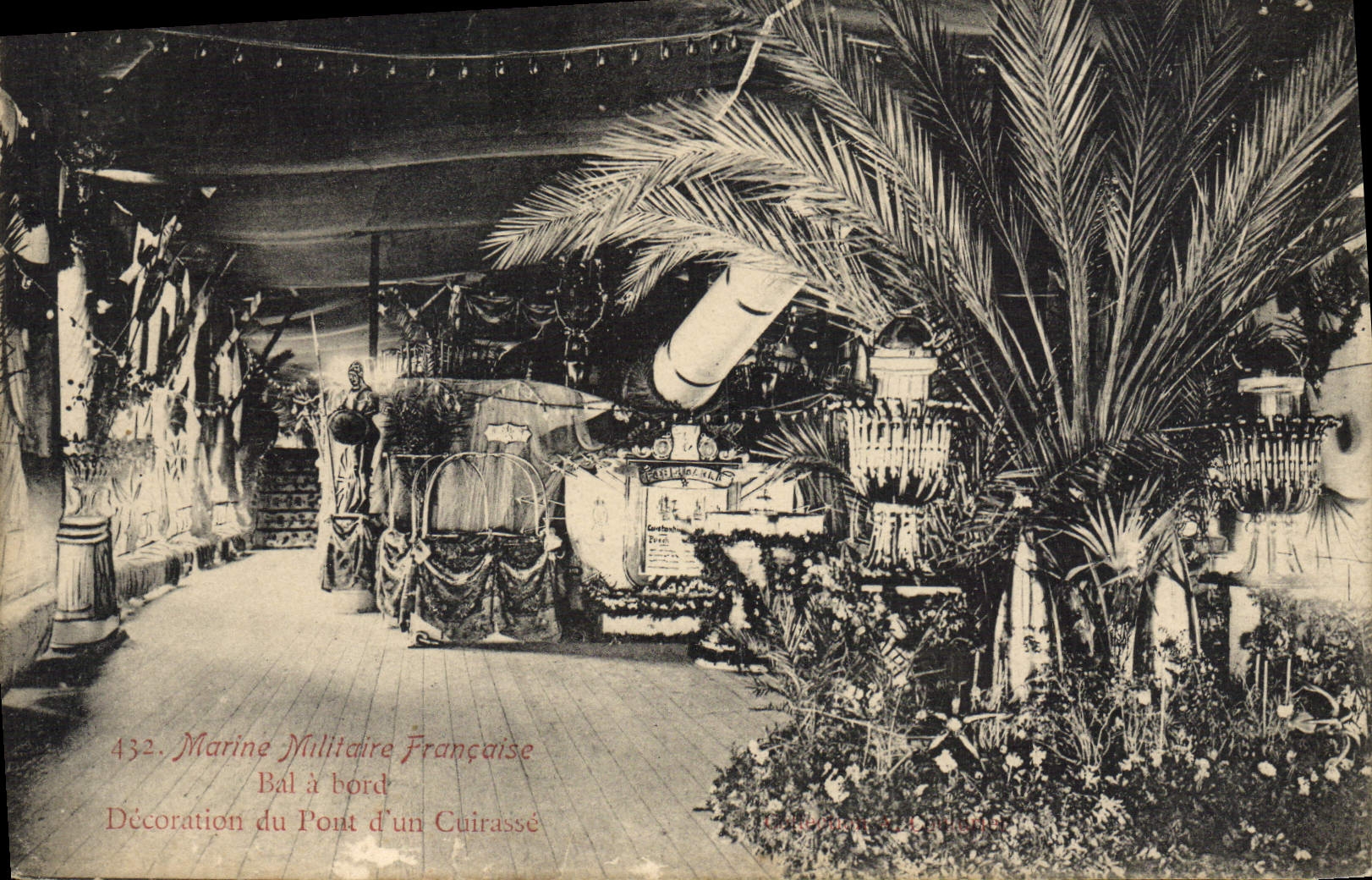 Marine Militaire Française — Bal à bord — Décoration du Pont d'un Cuirassé — n°432