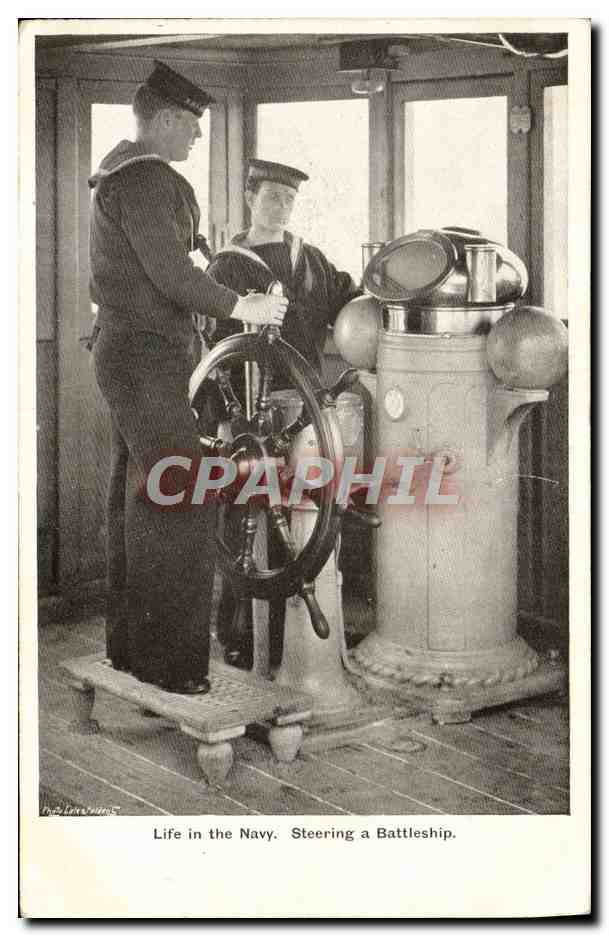 CPA Bateau Guerre life in the navy Steering a battleship
