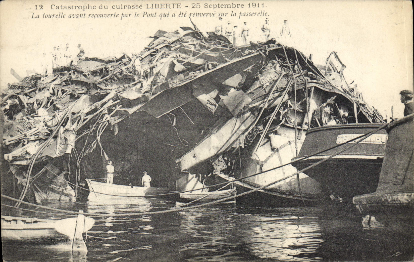 Catastrophe du cuirassé LIBERTE — 25 Septembre 1911 — Établissements Phototypiques Manilès, Toulon