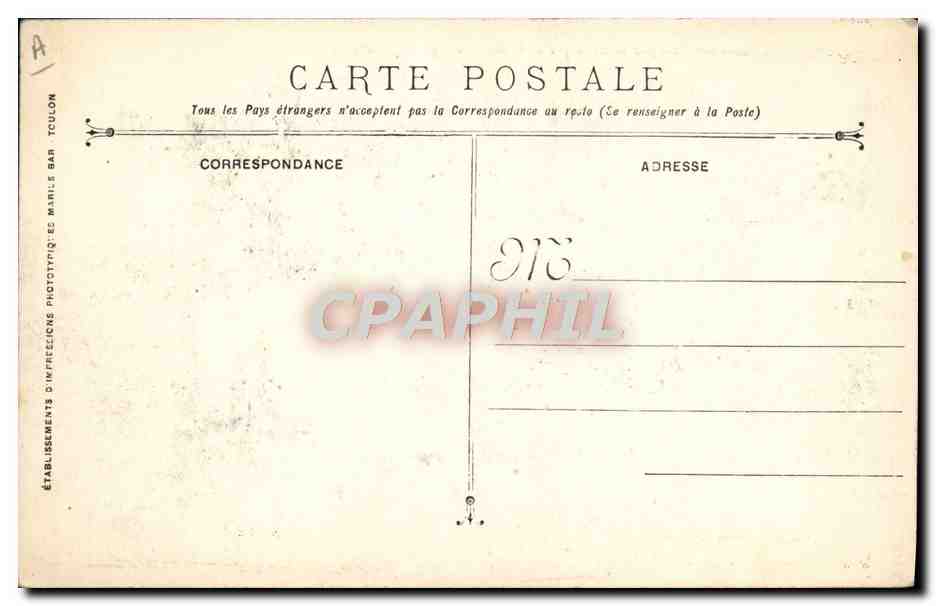 Catastrophe du cuirassé LIBERTE — 25 Septembre 1911 — Établissements Phototypiques Manilès, Toulon — Verso