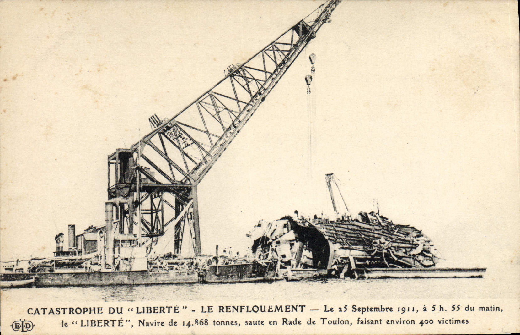 Catastrophe du "Liberté" — Le renflouement — Éditeur E. Le Déléy, Paris