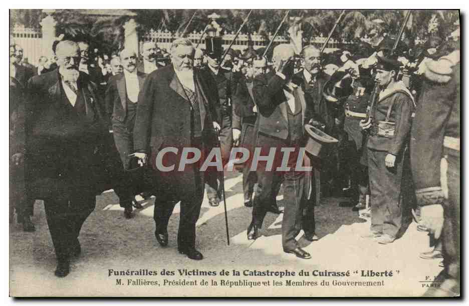 Funérailles des Victimes de la Catastrophe du Cuirassé « Liberté » — M. Fallières, Président de la République et les Membres du Gouvernement — E. P. PARIS