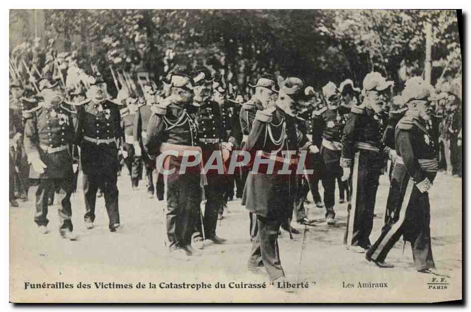 Begrafenis van de Slachtoffers van de Tragedie van het Torpedobootjacht "Liberté" — De Admiralen — E.P. PARIS