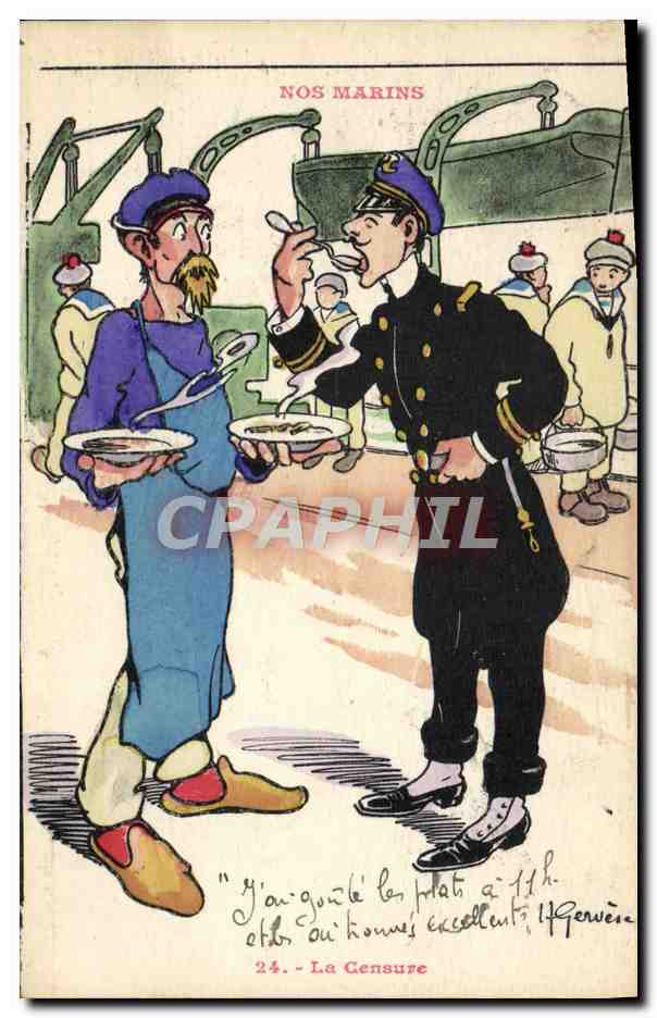 CPA Illustrateur Gervese Nos marins la censure