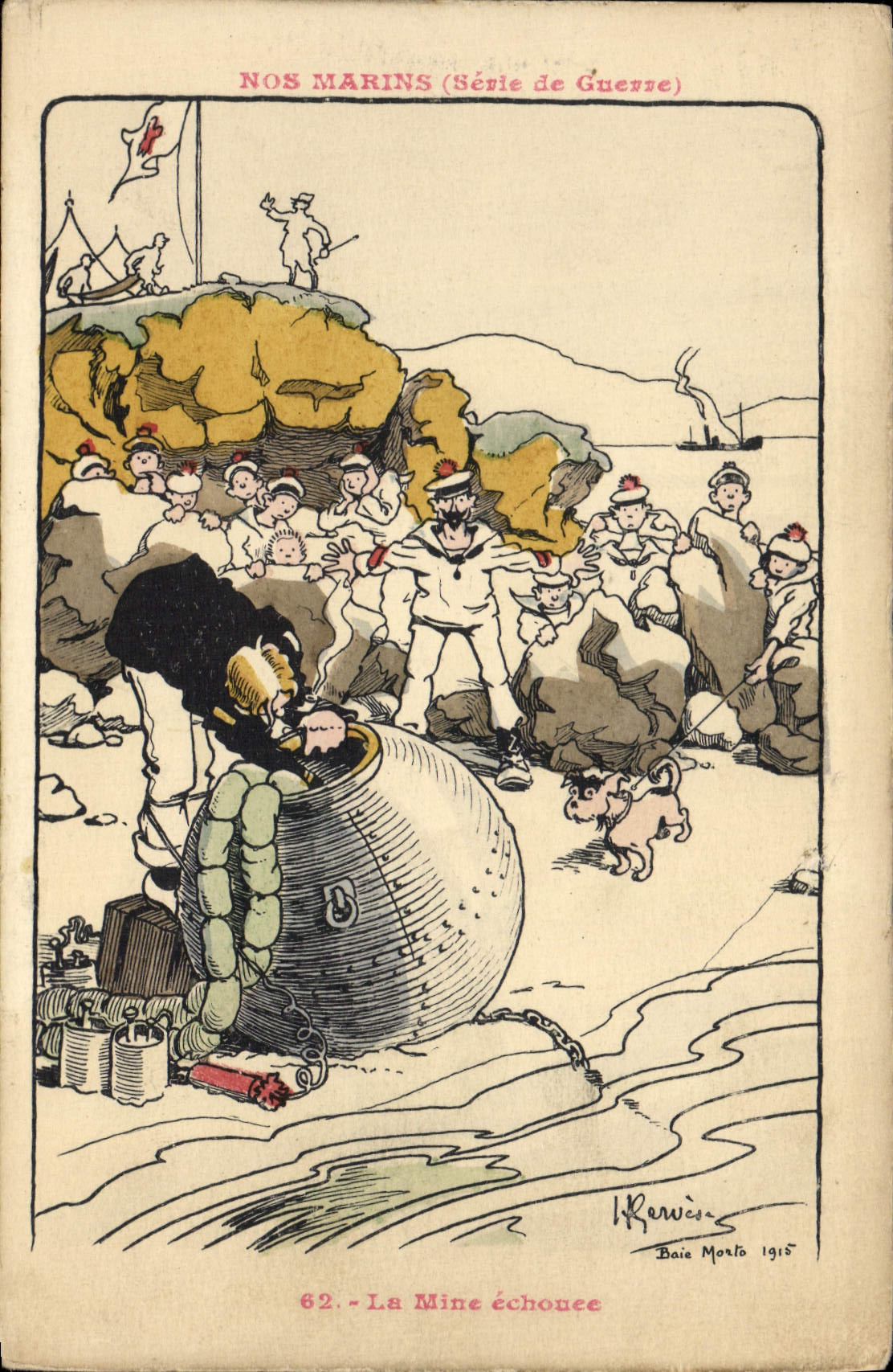 Nos Marins (Série de Guerre) — 62. La Mine échouée — I. Renice, Baie Morta 1915
