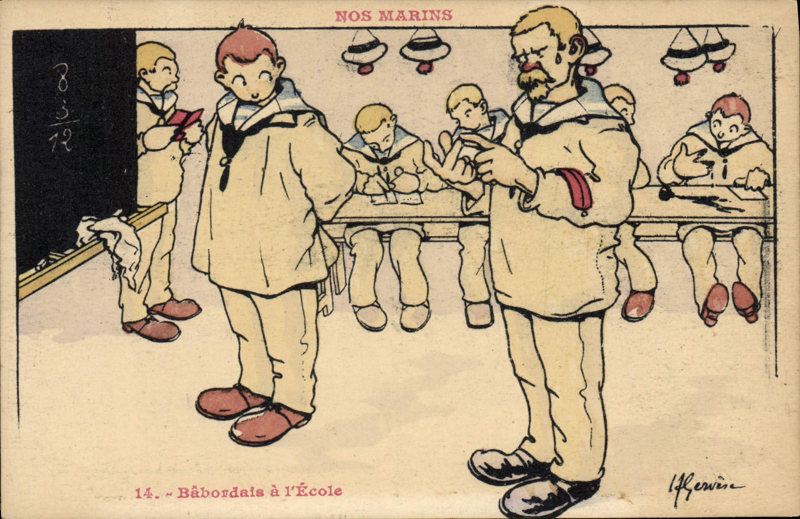Bâbordais à l'École — Nos Marins — série 14 — éditeur Rafaeli, Toulon