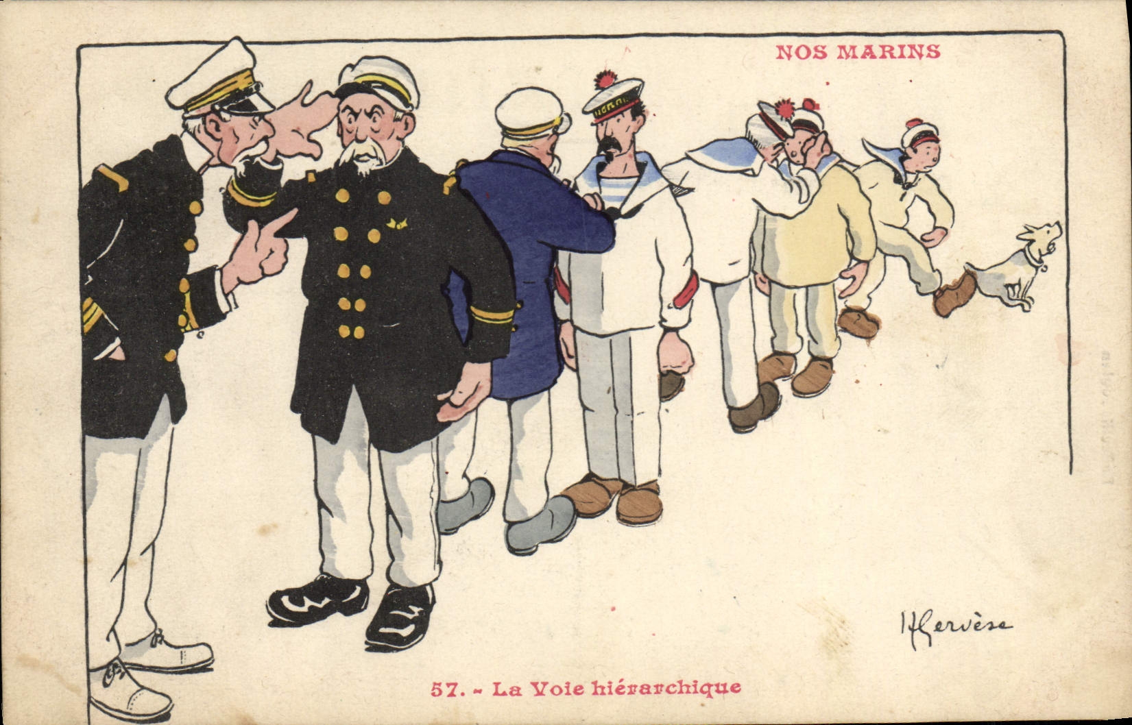 CPA Illustrateur Gervese Nos marins la voie hierarchique 