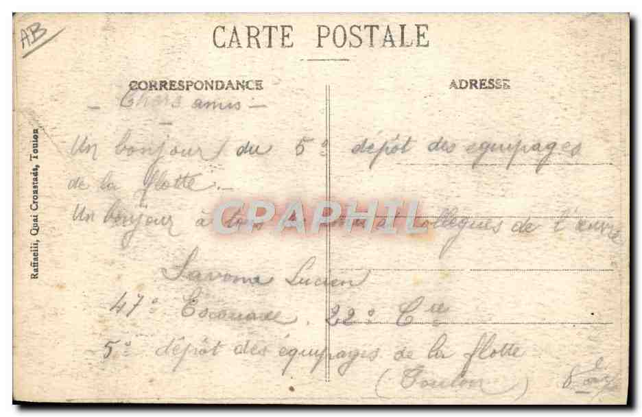CPA Illustrateur Gervese Nos marins L'embarquement  — Rückseite