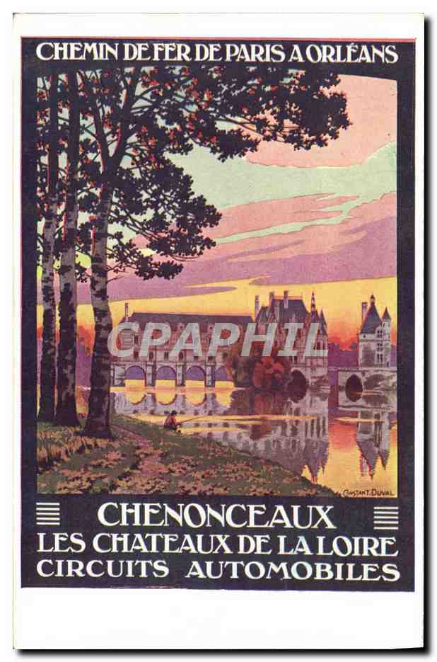 CPA Train Chemin de fer de Paris a Orleans Circuits automobiles Chenonceaux