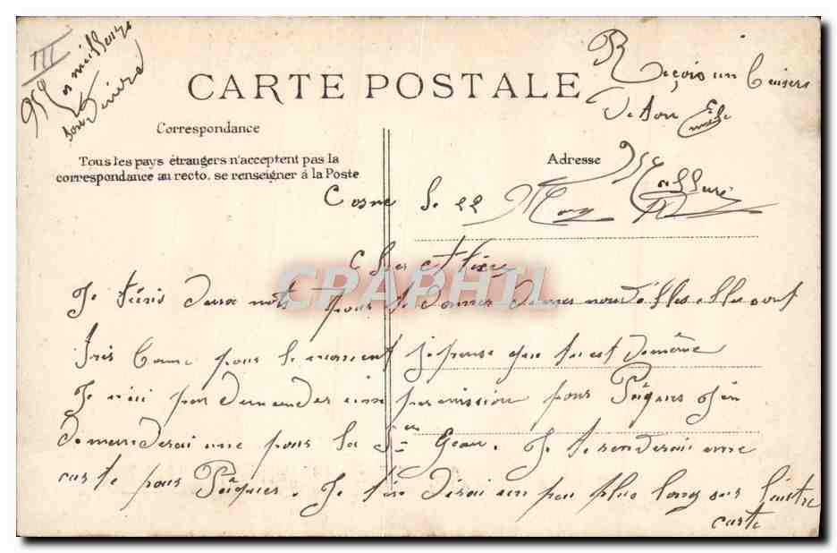 CPA Train Boonjour 85eme d'infanterie Militaria — Rückseite
