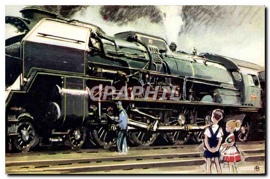 CPM Train Locomotive a vapeur 241 P SNCF