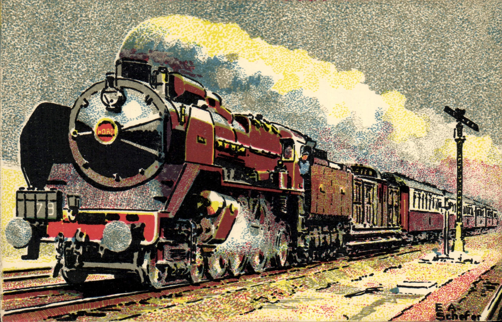 CPM Train Nord 1932 La Fleche d'or Train rapide Pullman