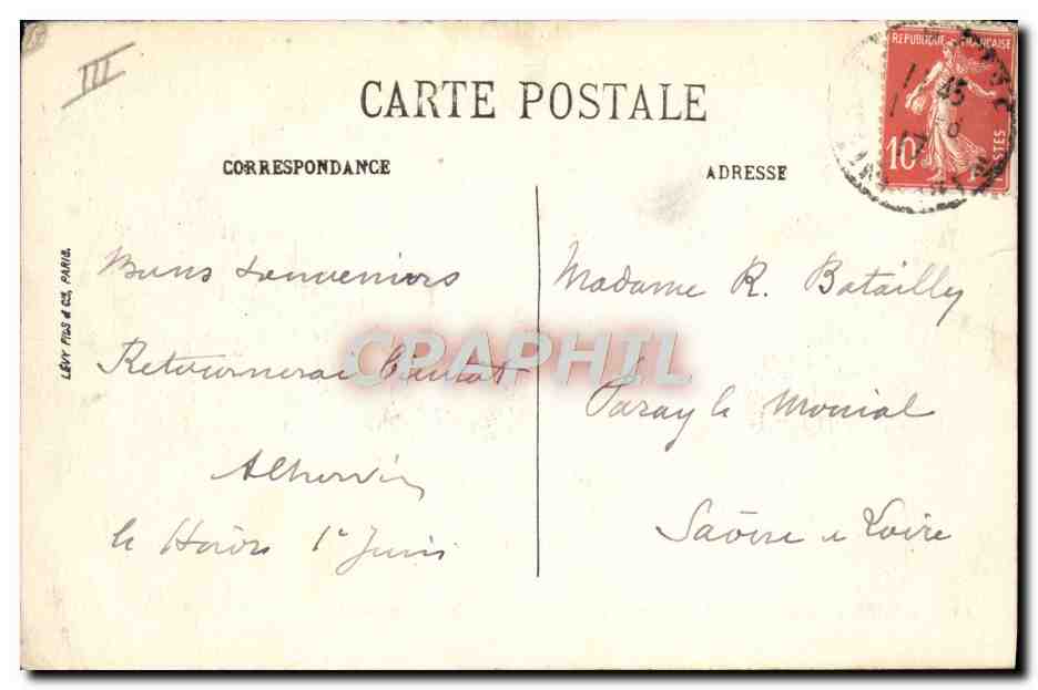 CPA Tramway Train Le Havre le palais de justice et le boulevard de Strasbourg  — Verso