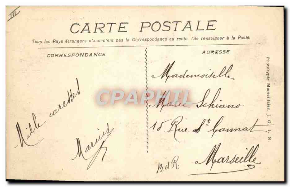CPA Tramway Train Nimes Abside de l'eglise St Baudille Byrrh — Verso