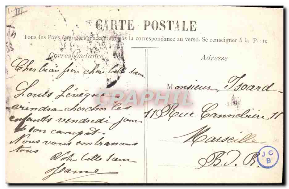 CPA Tramway Train Nimes Les arenes Exterieur Attelage Ane Mule  — Verso