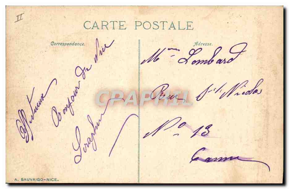 CPA Tramway Train Nice Avenue de la gare  — Verso