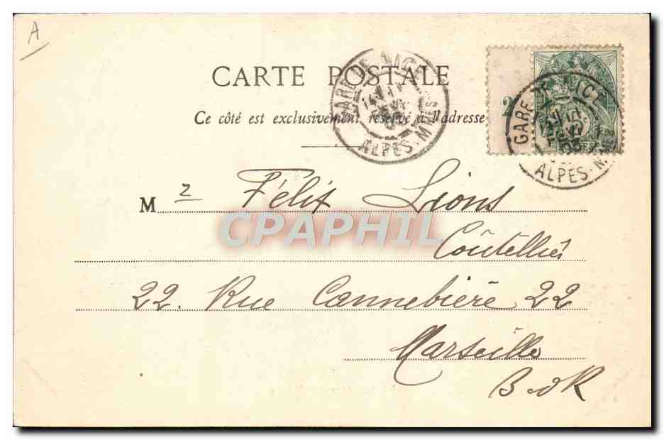 CPA Tramway Train Nice Avenue de la gare — Verso