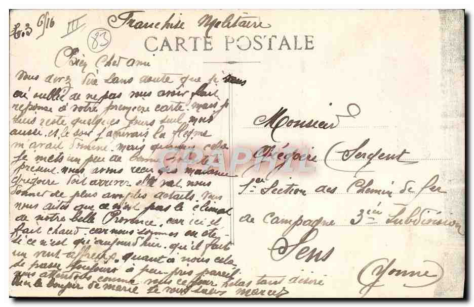 CPA Tramway Train Toulon Boulevard de Strasbourg  — Rückseite