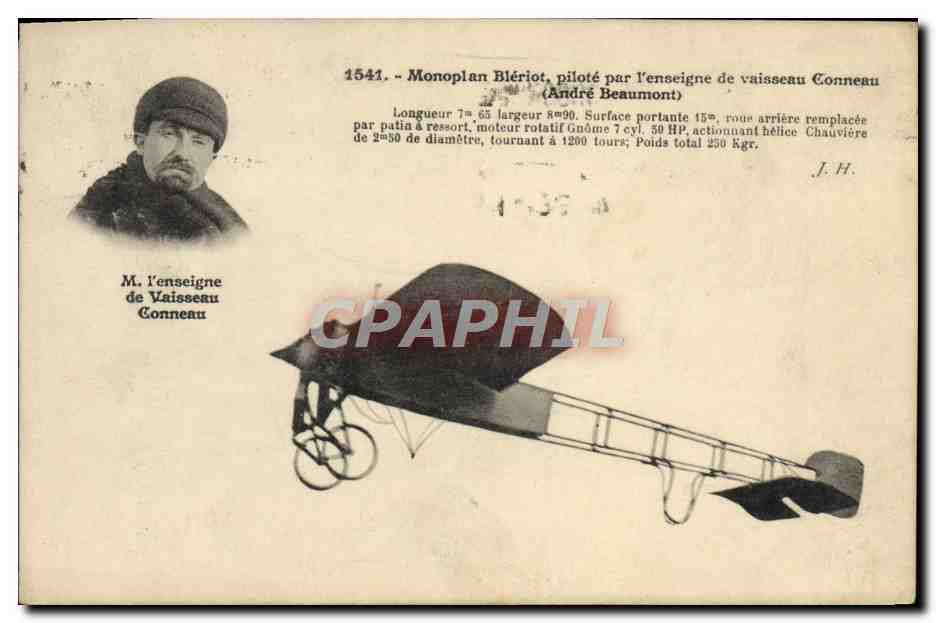 CPA Aviation Avion monoplan Bleriot Conneau Andre Beaumont 