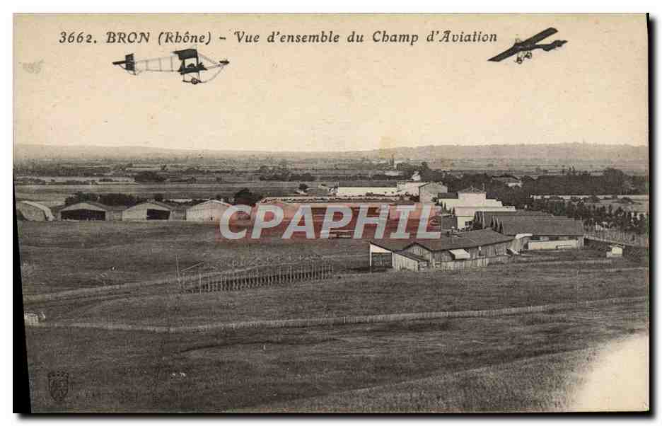 CPA Aviation Avion Bron Vue d'ensemble du champ d'aviation